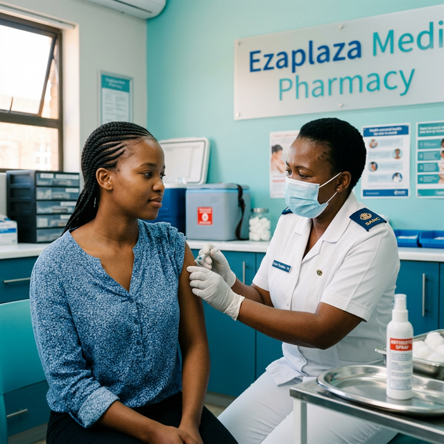 Clinic sister administering a vaccination at Ezaplaza Medi Pharmacy